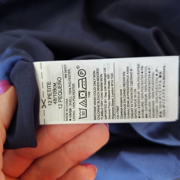 Banana Republic Navy Dress with Red Flowers Sz 12p - Picture 6 of 6